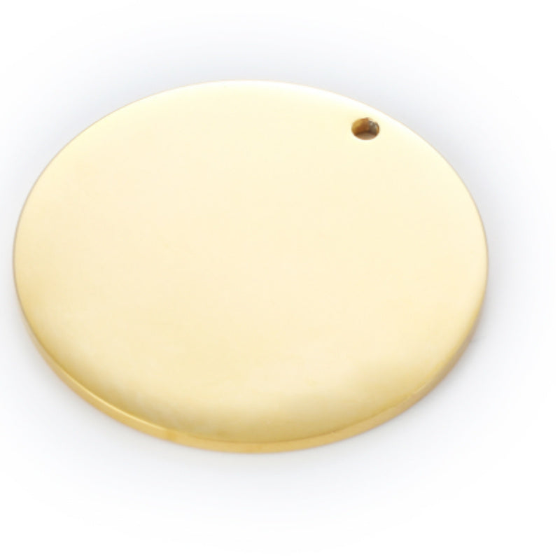 Stainless Steel Mirror Polished Disc Round Dog Tag Charm Pendant For Bracelet Necklace DIY Jewelry Key Ring