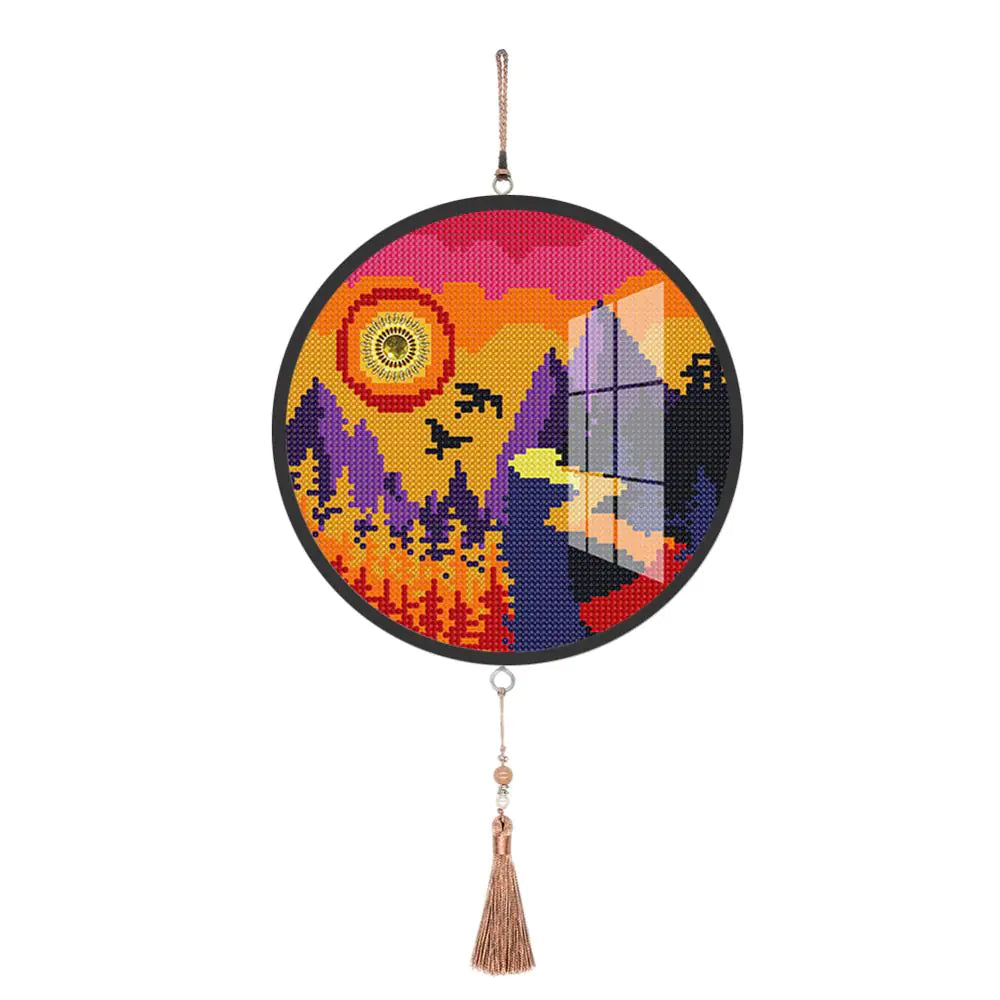 Butterfly Diamond Painting Pendant with Tassel Design