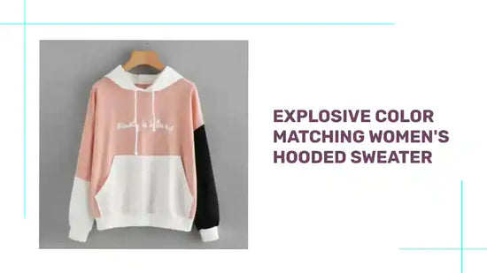 Explosive Color Matching Women&#039;s Hooded Sweater by@Outfy