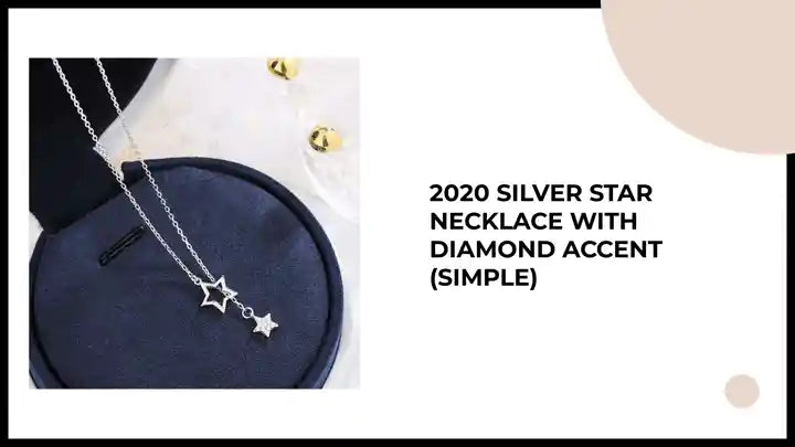 2020 Silver Star Necklace with Diamond Accent (Simple) by@Outfy