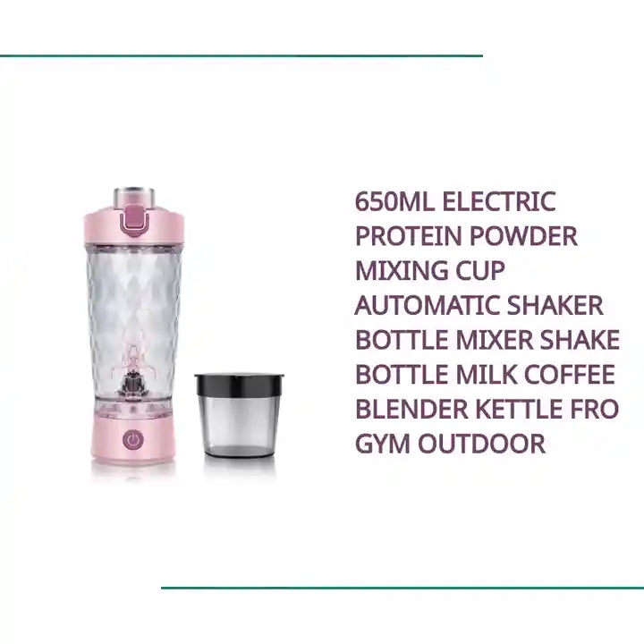 650Ml Electric Protein Powder Mixing Cup Automatic Shaker Bottle Mixer Shake Bottle Milk Coffee Blender Kettle Fro Gym Outdoor by@Outfy